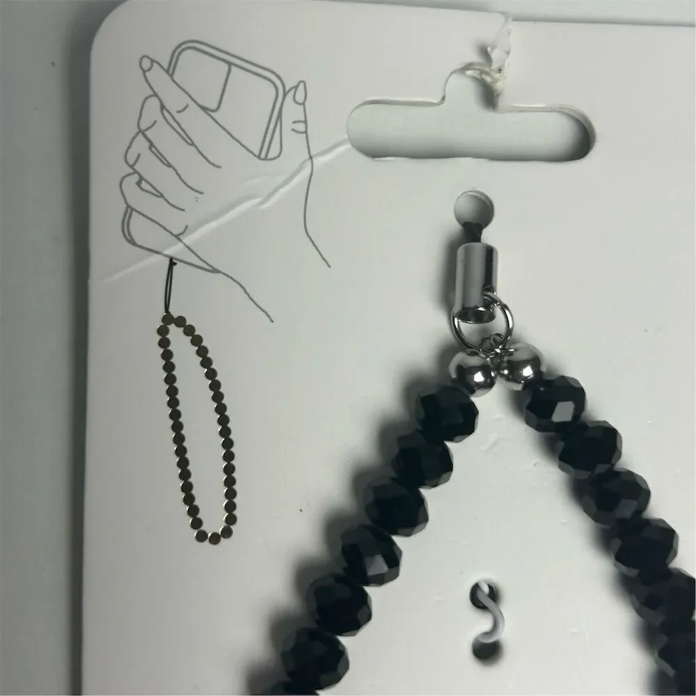 Case-Mate Black Beaded‎ Phone Charm with Metal Accents Universal Fit